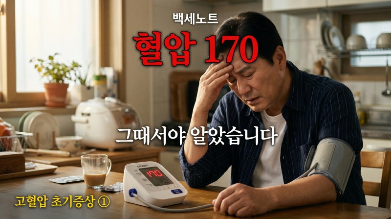 고혈압 초기증상 6가지, 저는 혈압 170 찍고 나서야 알았습니다