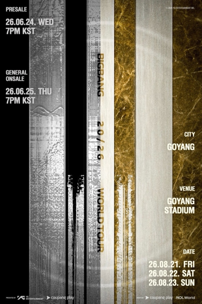 BIGBANG 2026 WORLD TOUR IN GOYANG: BIGBANG Concert 2026 Gyeonggi Goyang World Tour Price Information (BLACKPINK Source: Theqoo)