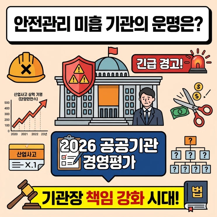 2026 <b>공공기관 경영평가</b> 결과, '안전관리 미흡' 기관의 운명은?