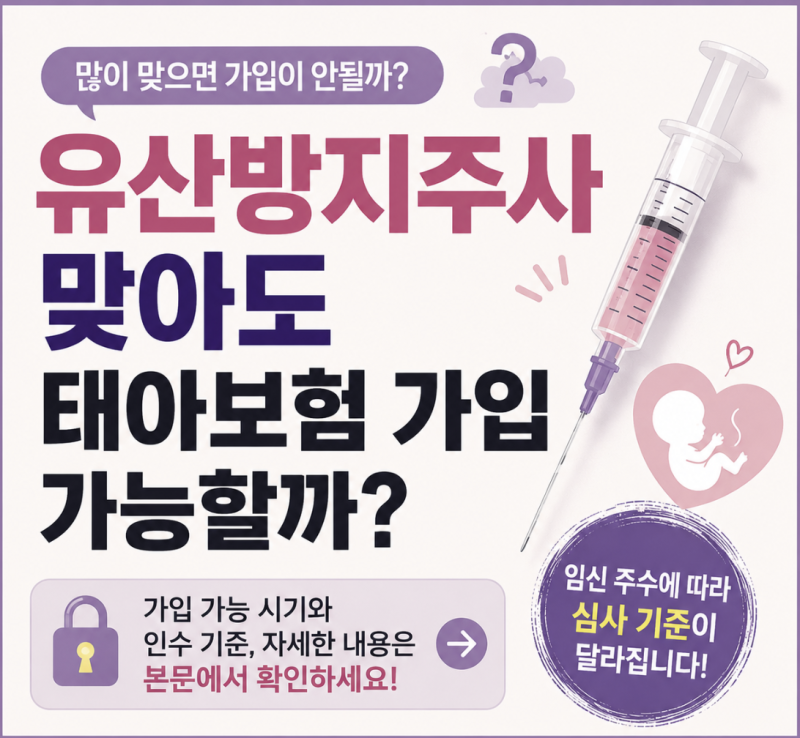 유산방지주사 맞아도 태아보험 가입이 가능할까요?