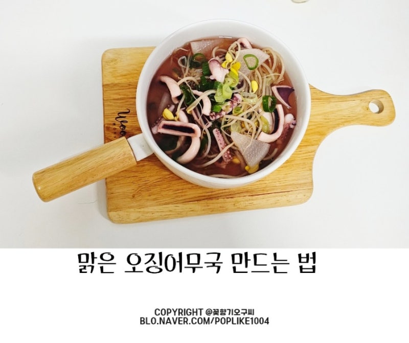맑은오징어무국 만드는 법 콩나물 오징어국 레시피 10분 컷