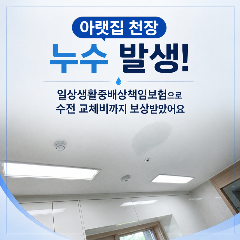 아랫집 천장 누수 일상생활배상책임보험으로 피해보상부터 우리집 수리비까지