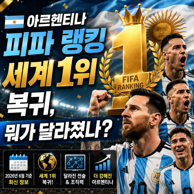 <b>아르헨티나 피파 랭킹</b>, 세계 1위 복귀, 뭐가 달라졌나