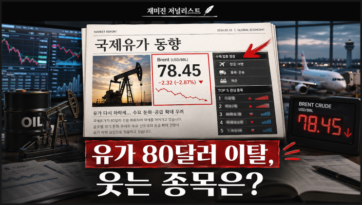 <b>국제유가</b> 80달러 깨졌는데, 진짜 웃는 종목 TOP5는 따로 있다