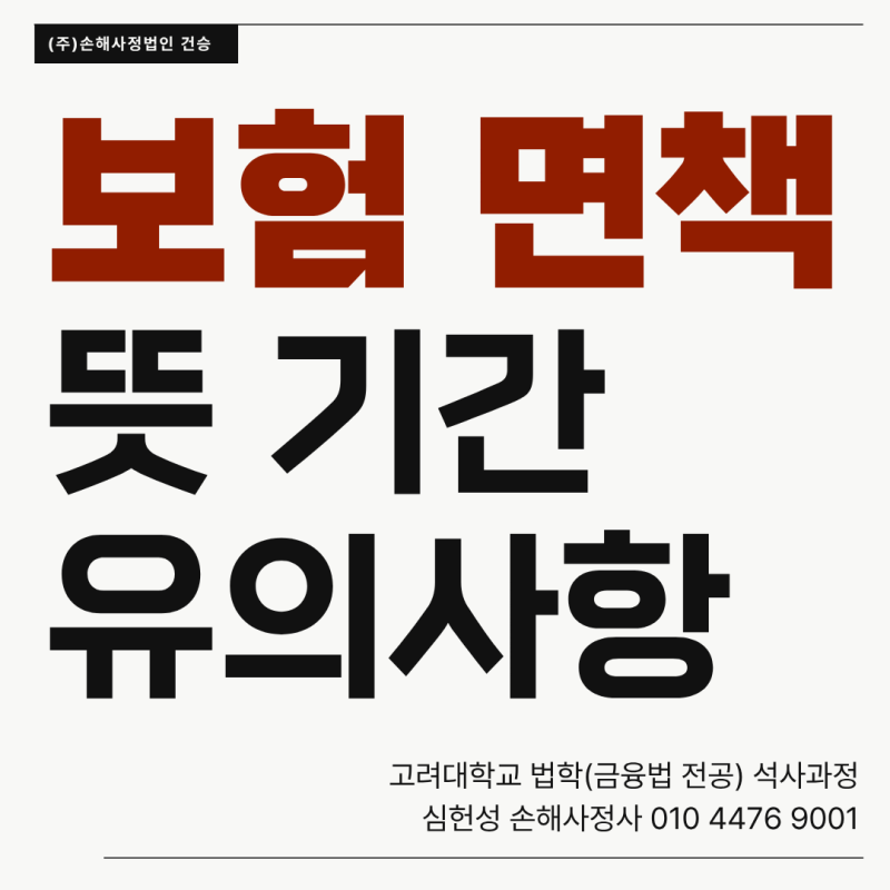 보험 면책 뜻 기간 유의사항 총정리(Feat. 손해사정사)
