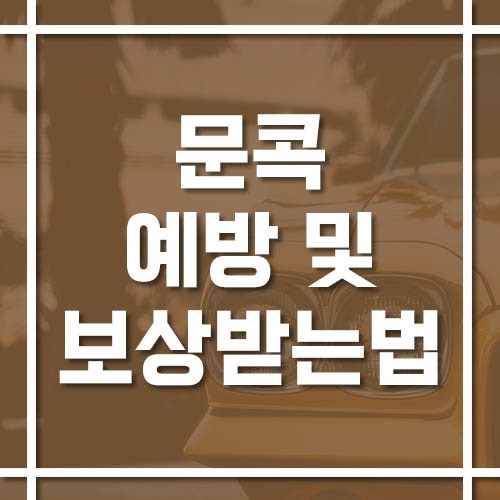 문콕 예방 및 보상 받는 법, 대처 방법과 보상 절차 알아봐요