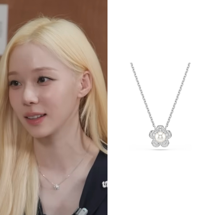 Aespa Winter's YouTube Casual Fashion: The Flower Necklace is a Swarovski Capsule Collection Pendant