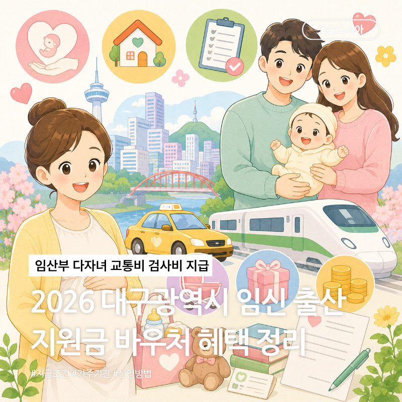 2026 대구광역시 임신 출산 지원금 바우처 혜택 (임산부 다자녀 교통비 기형아 검사비 지급 ....