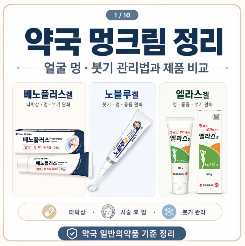 약국 멍크림 정리얼굴 멍·붓기 관리법과 제품 비교
