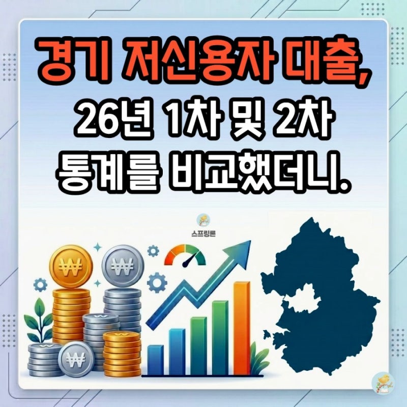 경기 저신용자 대출, 26년 1차 및 2차 통계를 비교했더니.