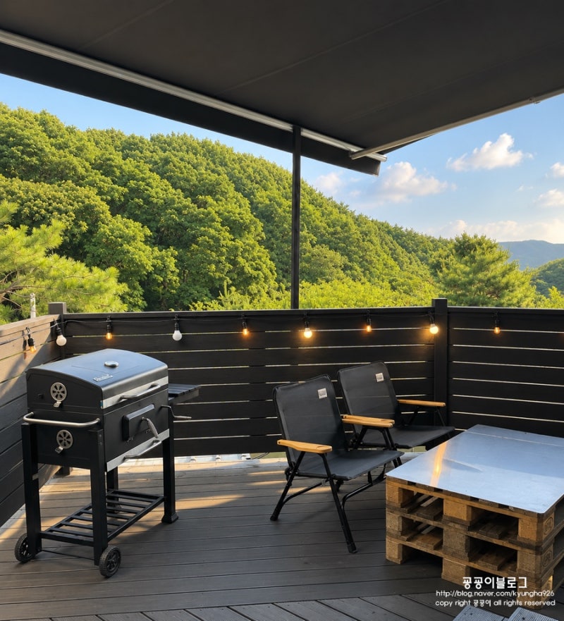 Cheonan Glamping Osiyu Cabin 1 - Pool, Kids Room, Cypress Wood Playground