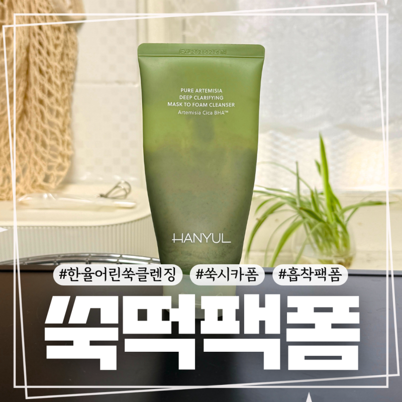 한율 쑥떡팩폼 2통째 사용 후기 코 피지 관리에 좋았던 클렌징팩