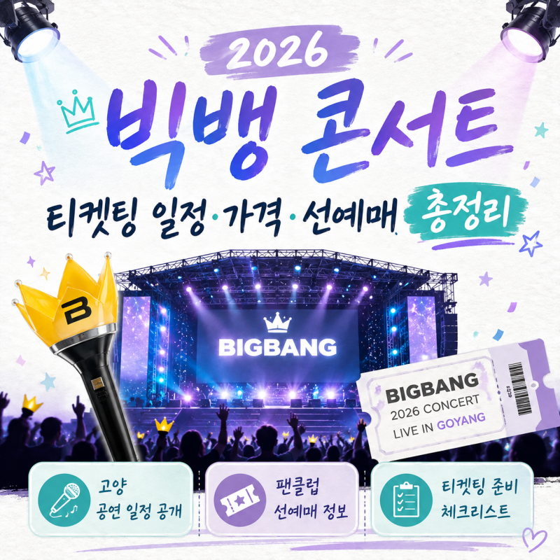 2026 빅뱅 콘서트 티켓팅 일정 가격 선예매 방법 한번에 정리!