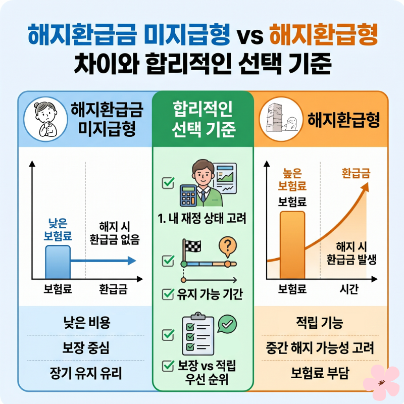 사회초년생 해지환급금미지급형vs 해지환급형 차이와 합리적인 선택 기준