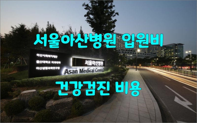 서울아산병원 입원비(병실료) 및 종합 건강검진 비용 항목 총정리