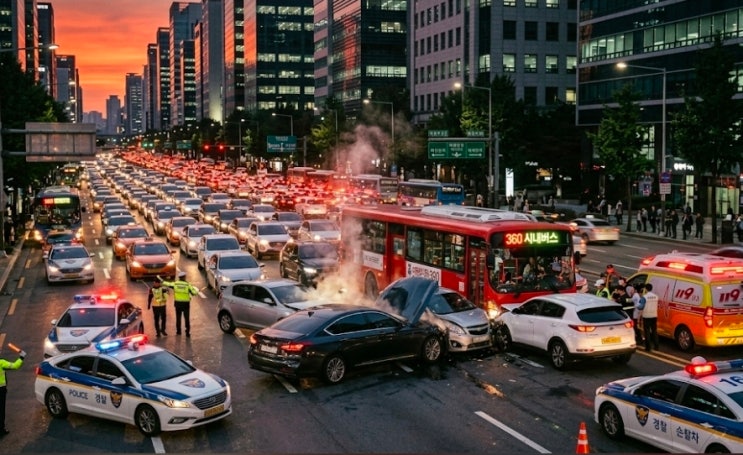 [충격사고] 서울 강남구 <b>역삼역</b> 테헤란로 <b>5중</b> 연쇄 <b>추돌</b>사고... 