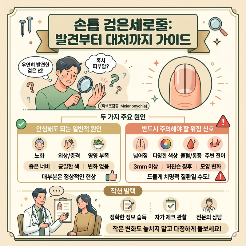 손톱 검은세로줄 일분 만에 끝내는 흑색종 자가 진단 가이드