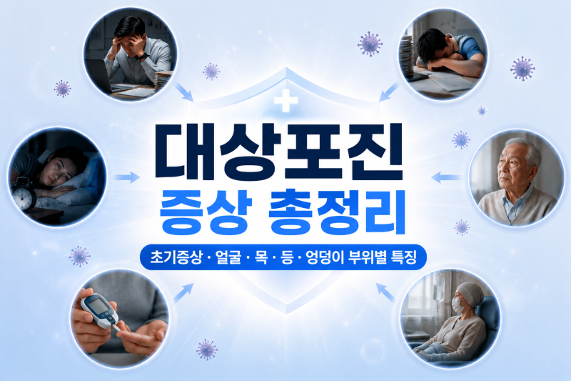 대상포진 증상 총정리｜초기증상·얼굴·목·등·엉덩이 부위별 특징