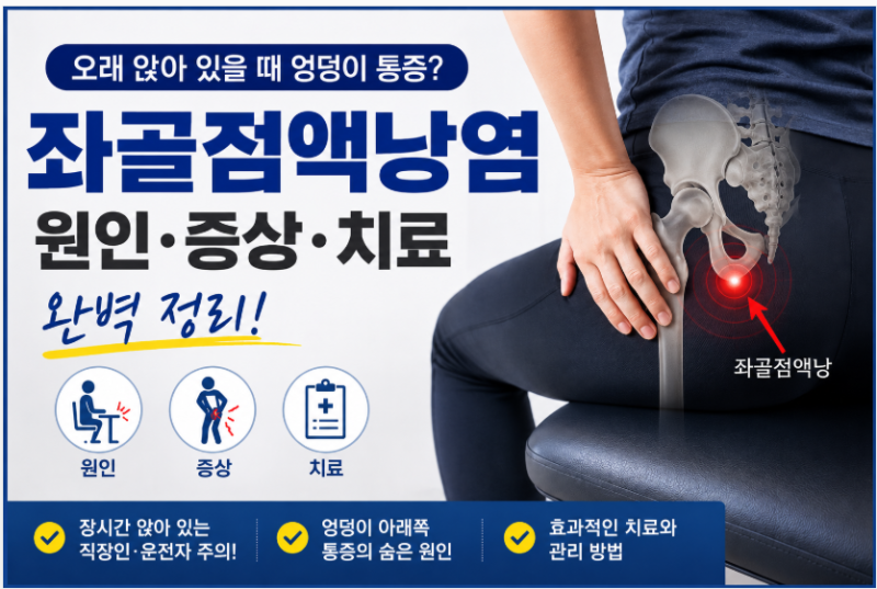 방배동 정형외과｜오래 앉아 있을 때 엉덩이 아래가 아프다면? 좌골점액낭염 알아보기