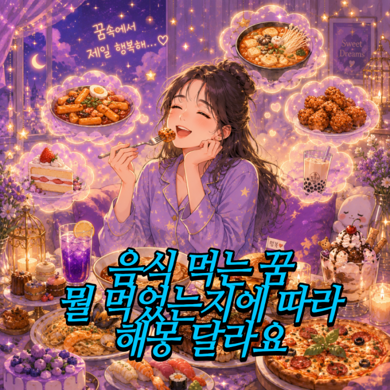 음식 먹는 꿈 해몽 뭘 먹었는지에 따라 의미가 달라요