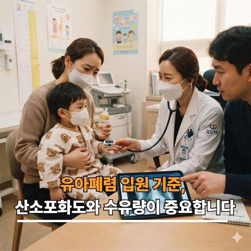 유아폐렴 입원 기준, 산소포화도와 수유량이 중요합니다