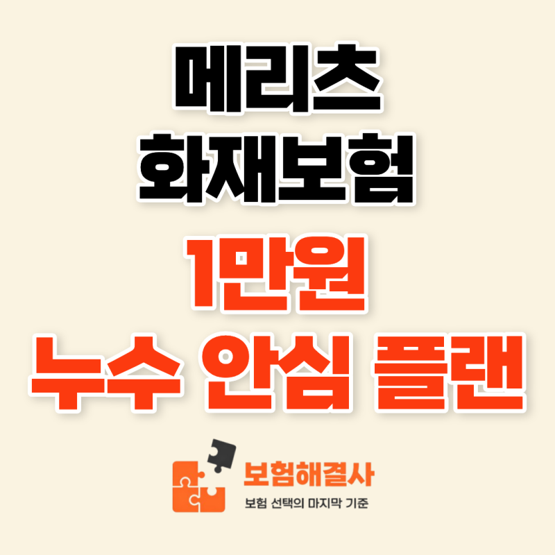 메리츠 화재보험 장마 누수 안심 1만 원 플랜