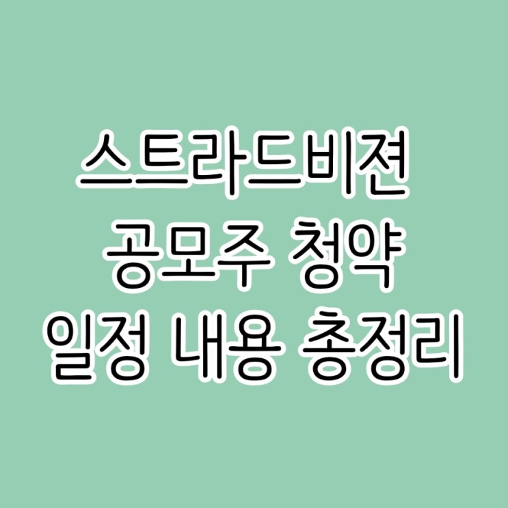스트라드비젼 공모주 청약 일정, <b>공모가</b>, 주관사 총정리 (feat.... 
