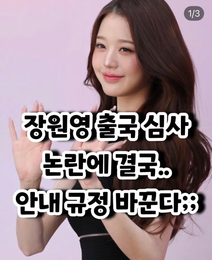장원영 출국심사 논란에 안내 규정 바뀐다