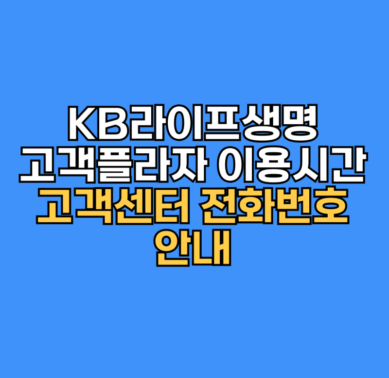 KB라이프생명 지점·역삼센터·고객플라자 방문 전 확인사항