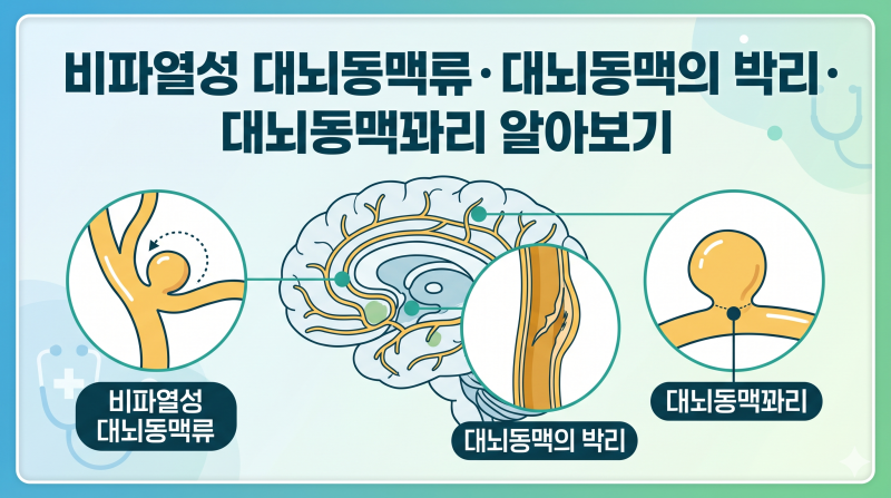 비파열성 대뇌동맥류 대뇌동맥의 박리 대뇌동맥꽈리 알아보기.