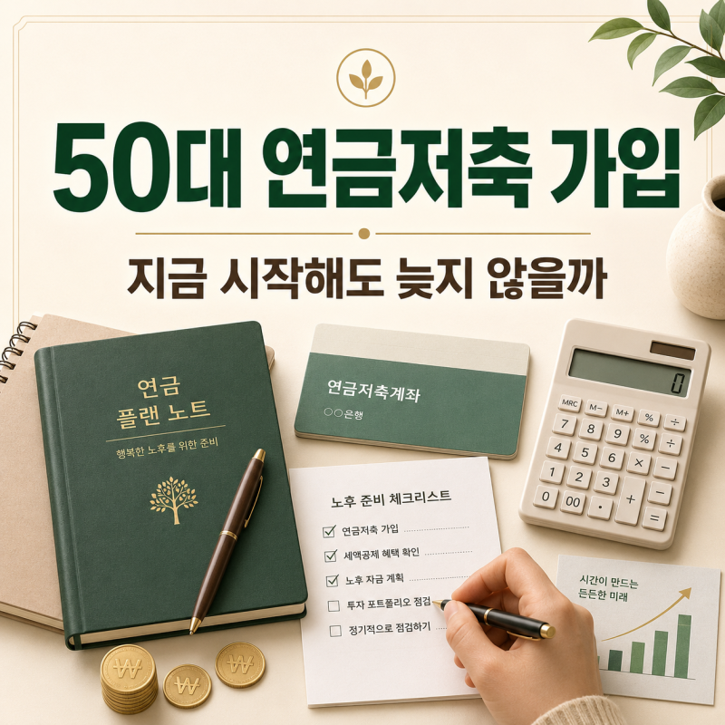 50대 연금저축 가입 | 지금 시작해도 늦지 않을까
