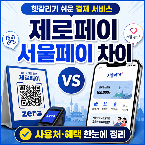 제로페이 서울페이 사용처와 혜택 차이가 있나?