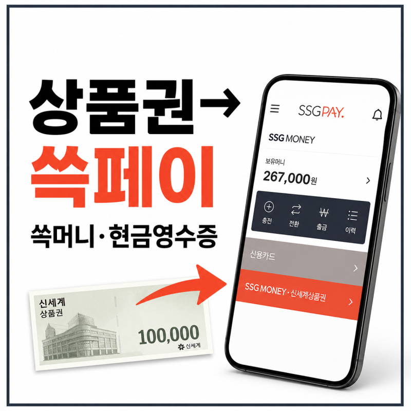 신세계 상품권 쓱페이 전환 방법, 쓱머니 사용처와 현금영수증 설정 정리
