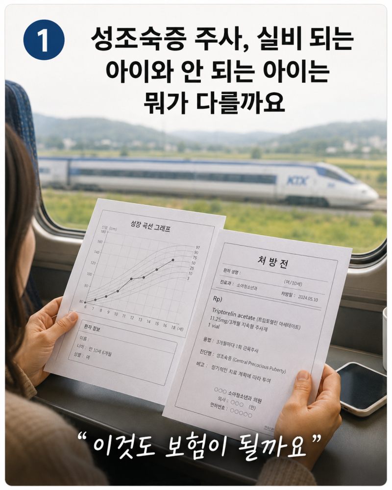성조숙증 주사, 실비 되는 아이와 안 되는 아이는 뭐가 다를까요