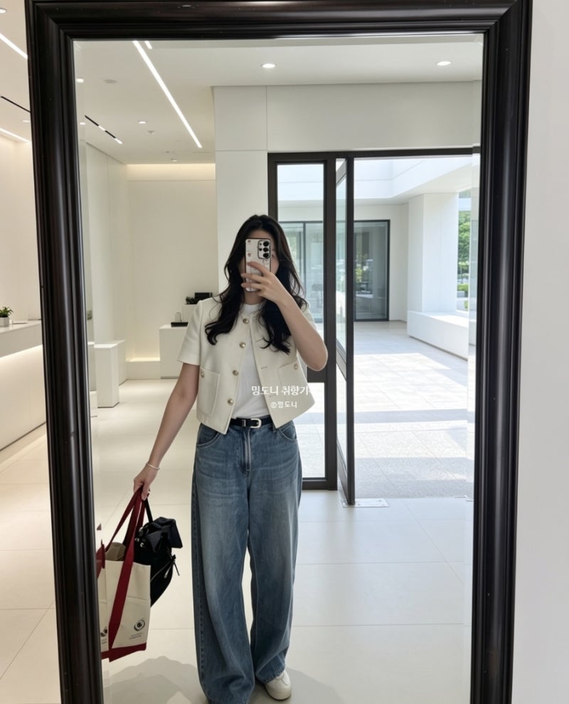 유니클로 배기커브진 긴기장 인생 청바지 리뷰