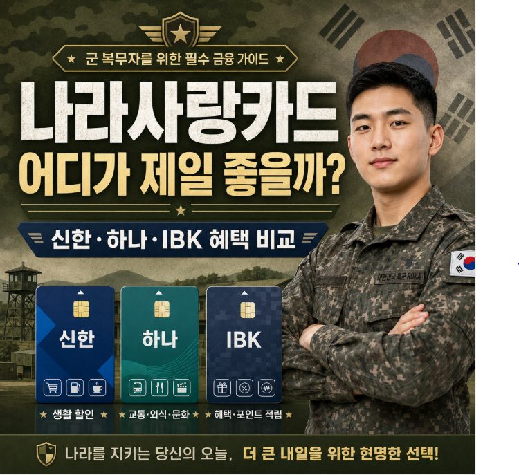 나라사랑카드 어디가 제일 좋을까? 신한·하나·IBK 혜택 비교