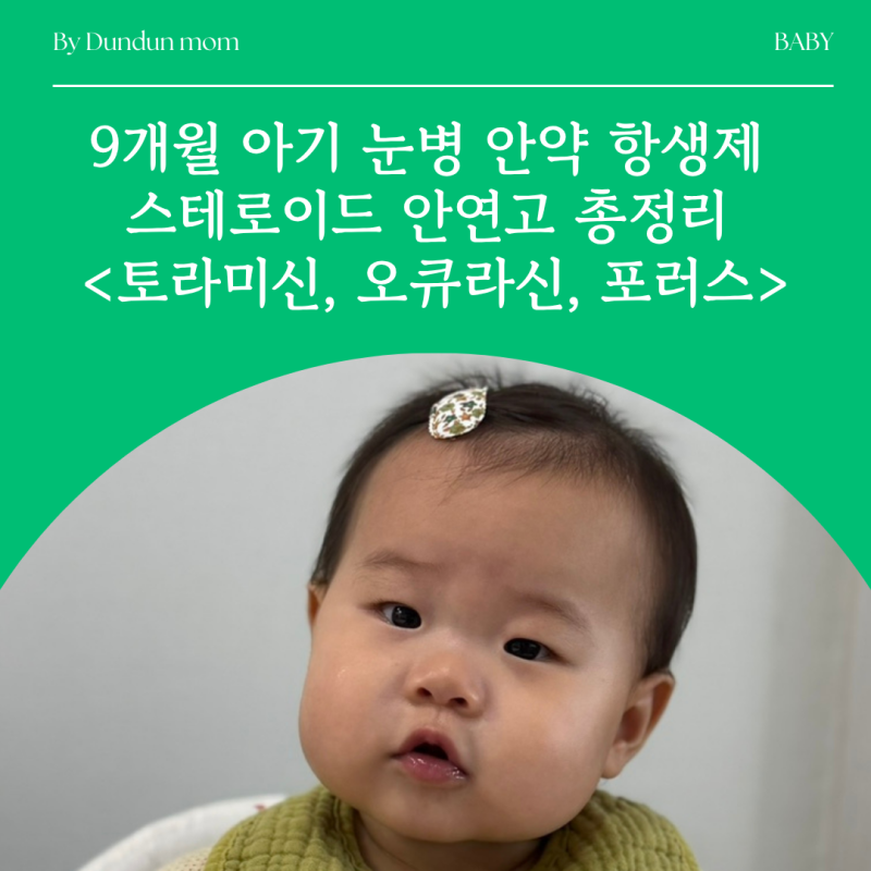 9개월 아기 눈병 다래끼 ! 안약 항생제 스테로이드 안연고 총정리 <토라미신, 오큐라신, 포러....