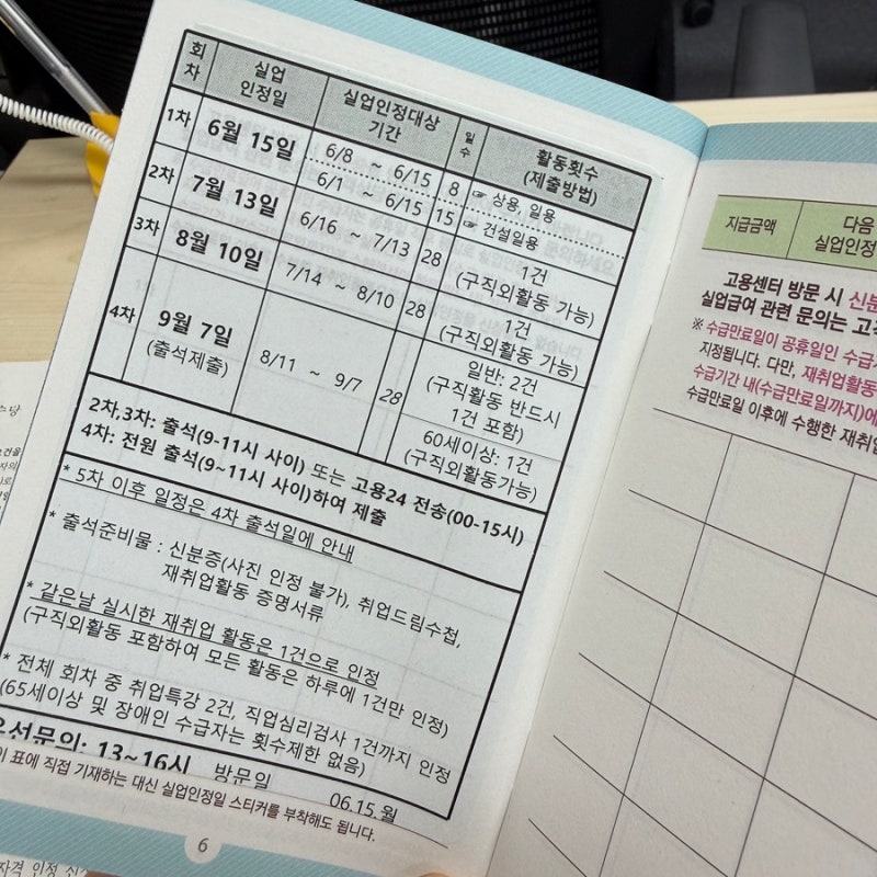 실업급여 1차 집체교육 실업인정금액 54만원 받았어요
