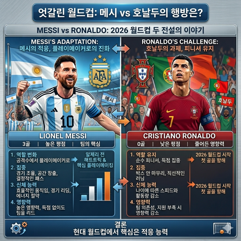메시는 해트트릭, 호날두는 침묵… 두 전설의 엇갈린 월드컵, 무엇이 달라졌나?