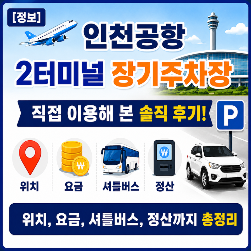 [정보]✈️ 인천공항 2터미널 장기주차장 셔틀버스, 위치, 요금, 정산까지 총정리 직접 이용....
