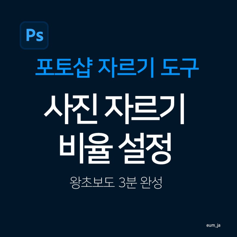 포토샵 자르기 도구 사용법 | 사진 자르기와 비율 설정 방법 (왕초보)