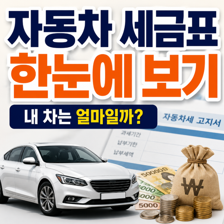 자동차 세금표 한눈에 보기 / 내 차는 얼마일까? (전기차·하이브리드 포함)
