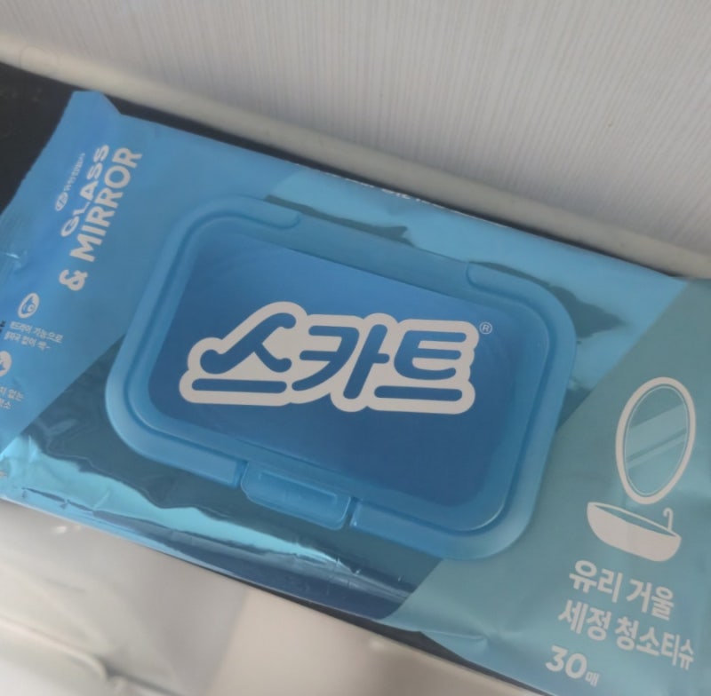 스카트 유리거울 세정티슈 후기, 거울 청소가 쉬워졌어요.