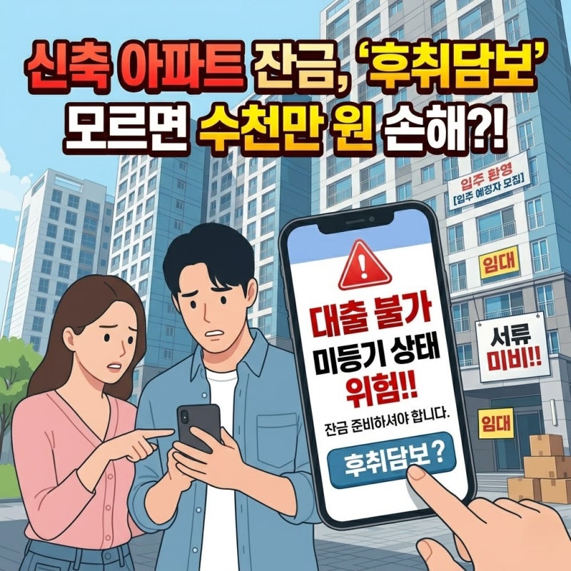 후취담보 뜻, 신축 아파트 잔금대출 전 모르면 수천만 원 손해 보는 이유