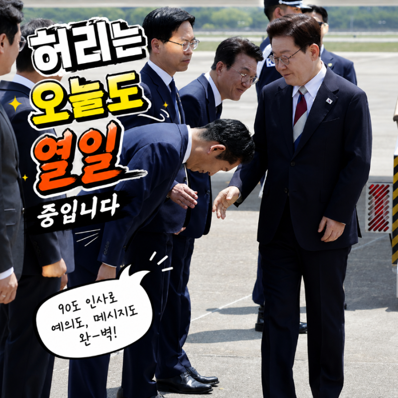 [속보] 이재명 대통령 귀국 정청래 90도 인사