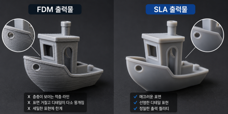  레진출력대행, FDM으로 안 되는 것이 레진으로 되는 이유 3가지