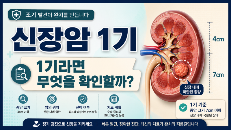 신장 암 1기는 어떤 상태일까? 7cm 이하 종양과 치료 방법
