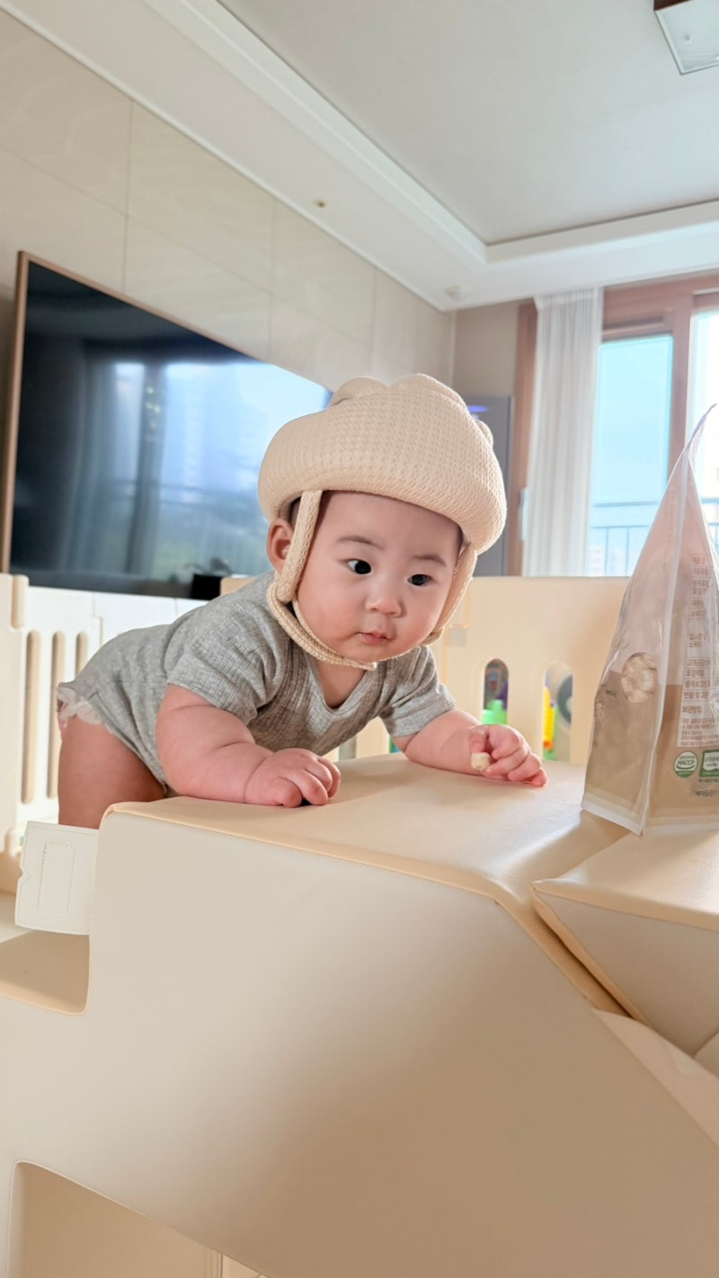 디자인스킨 플레이테이블 크림옐로우 내돈내산 (6개월아기장난감)