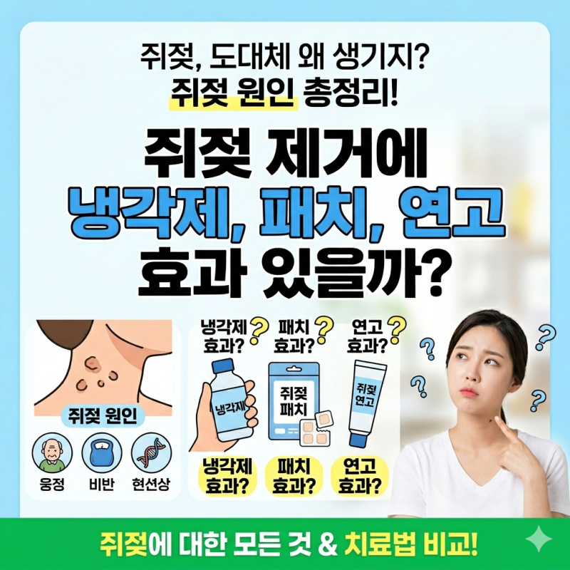 쥐젖 원인 냉각제 패치 연고 효과 있을까?