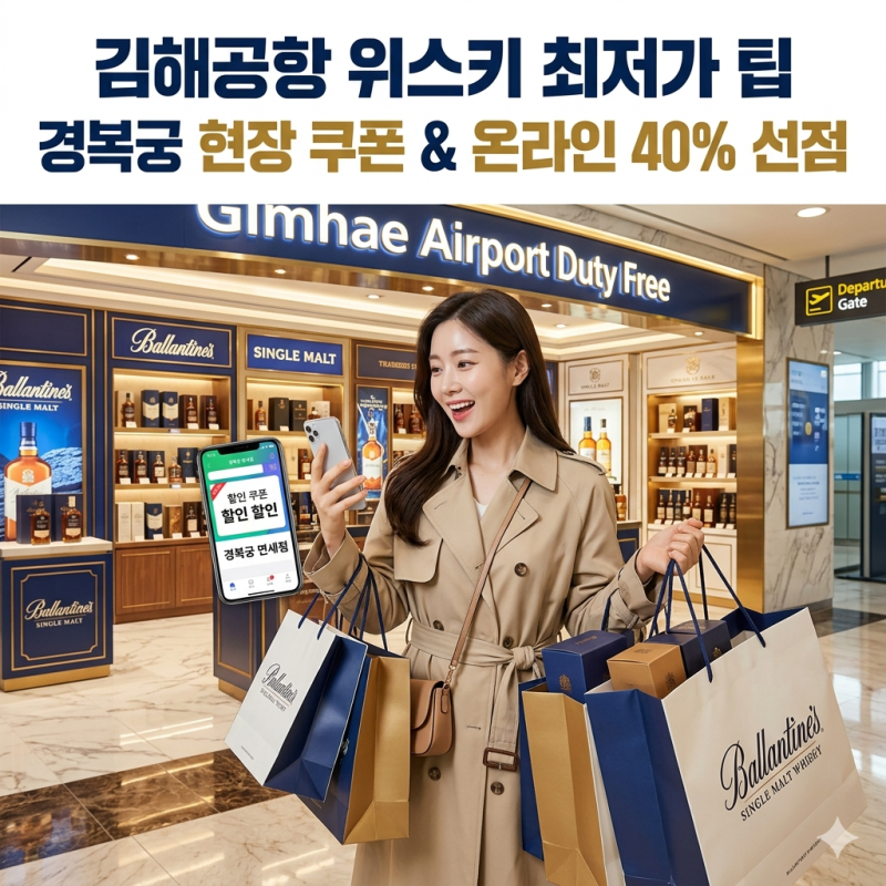 김해공항 면세점 위스키 싸게 사는 법 | 출국장 브랜드별 특가 행사 및 할인 쿠폰 적용하기
